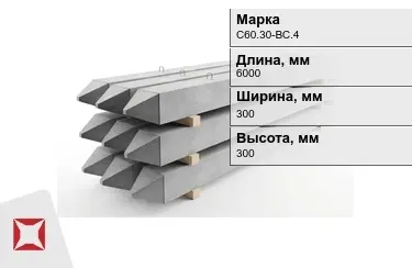 Сваи ЖБИ С60.30-ВС.4 300x300x6000 мм  в Костанае